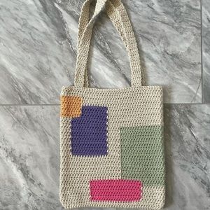 Patchwork tote bag simplistic